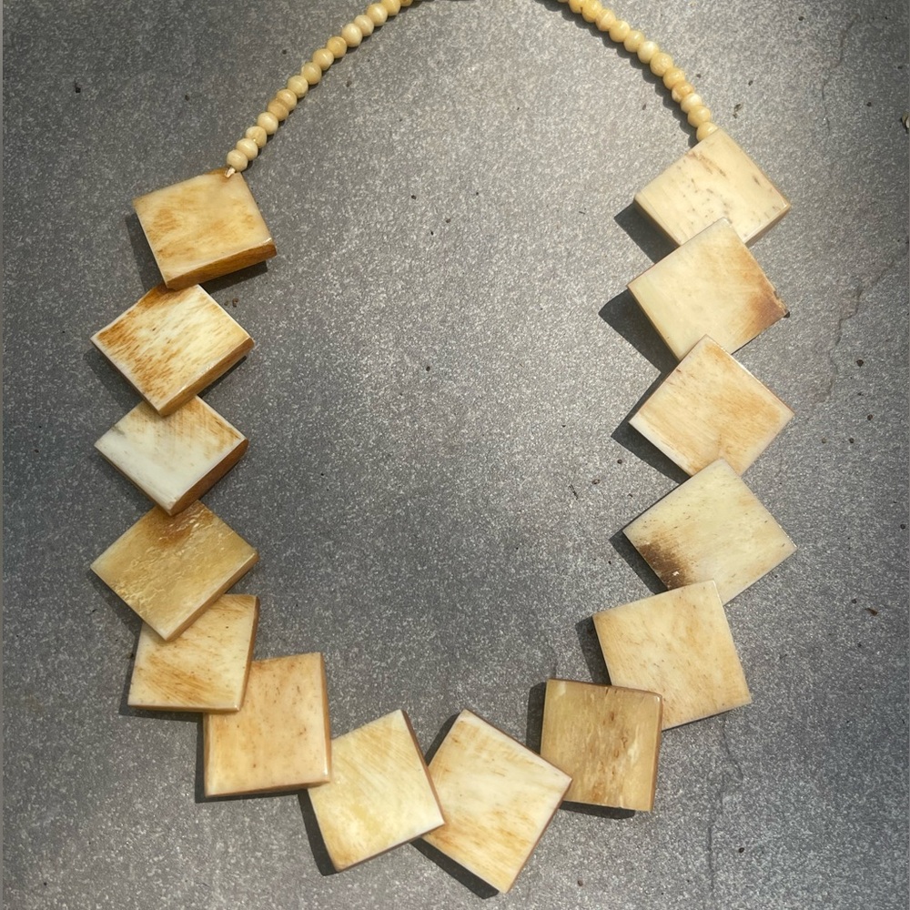 Carved Stone Tile Necklace View 4
